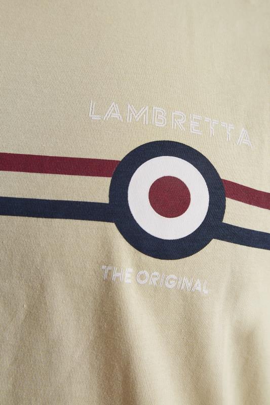 LAMBRETTA Big & Tall Cream Classic Stripe T-Shirt 3