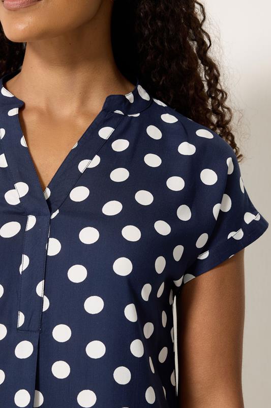 M&Co Navy Blue Polka Dot Beach Dress | M&Co 4