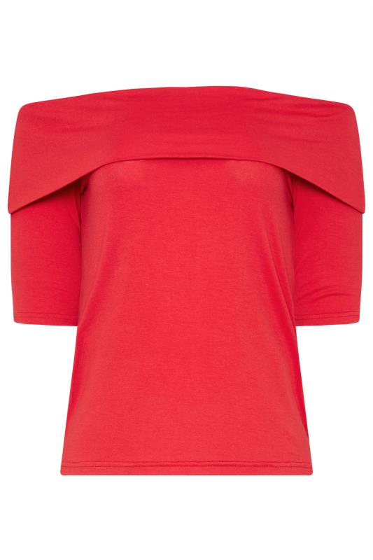 LTS Tall Women's Red Short Sleeve Bardot Top | Long Tall Sally 5