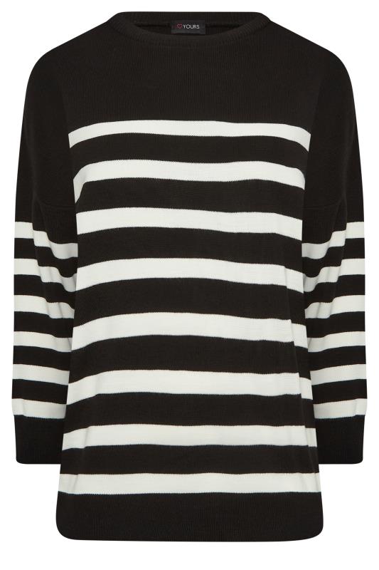 YOURS Plus Size Black Stripe Jumper | Yours Clothing 6