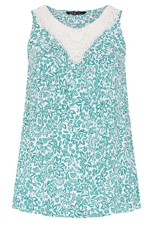 YOURS Plus Size Green Paisley Vest Top | Yours Clothing 5