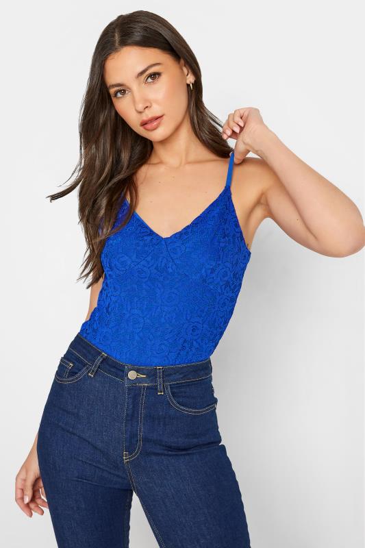  Grande Taille LTS Tall Bright Cobalt Blue Lace Bodysuit