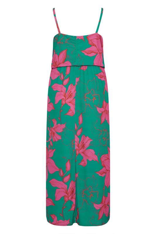 YOURS LONDON Plus Size Green Tropical Cami Maxi Dress | Yours London 7