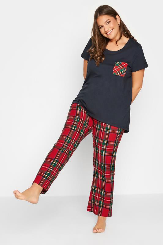 LIMITED COLLECTION Curve Red Tartan Check Pyjama Bottoms 3