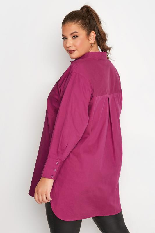 LIMITED COLLECTION Plus Size Pink Oversized Boyfriend Shirt | Yours Clothing 4