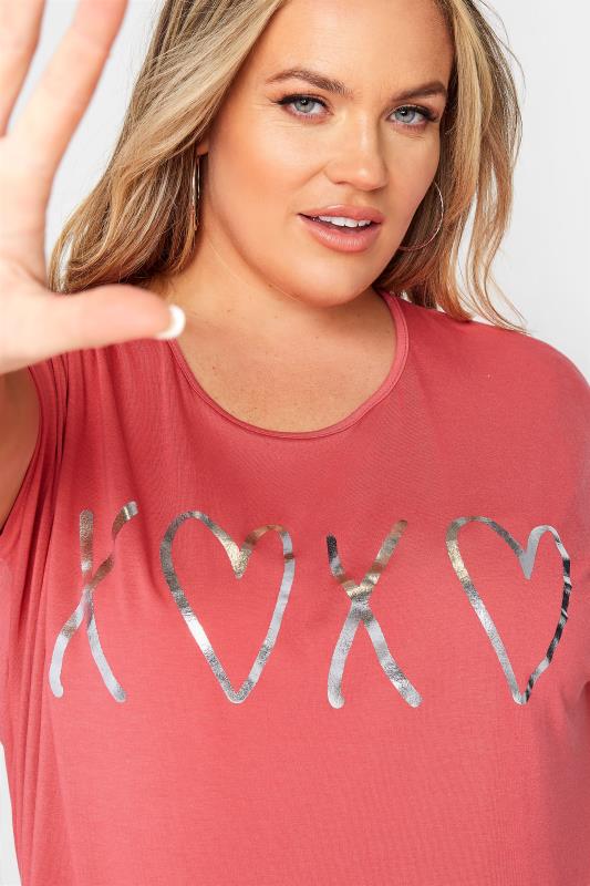 Curve Pink 'XOXO' Grown On Sleeve T-Shirt_D.jpg