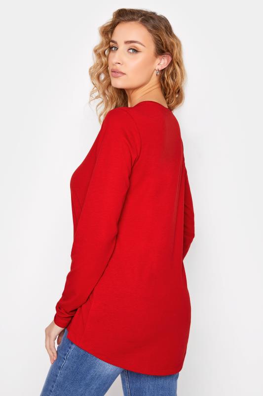 LTS Tall Women's Red Dipped Hem T-Shirt | Long Tall Sally 3