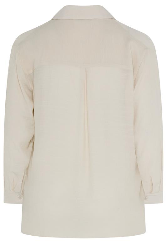 EVANS Plus Size Natural Brown Sheer Long Sleeve Shirt | Evans 7