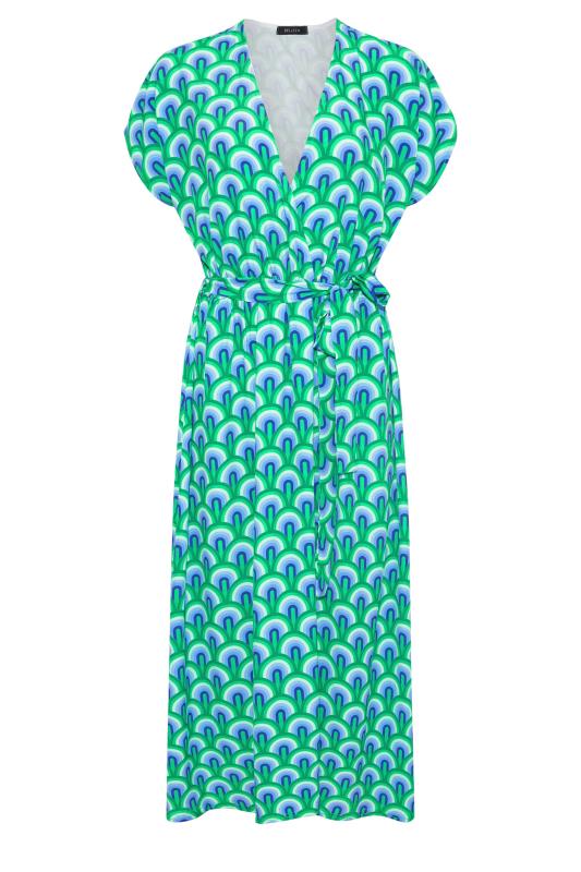 LTS Tall Green Geometric Print Wrap Dress_X.jpg