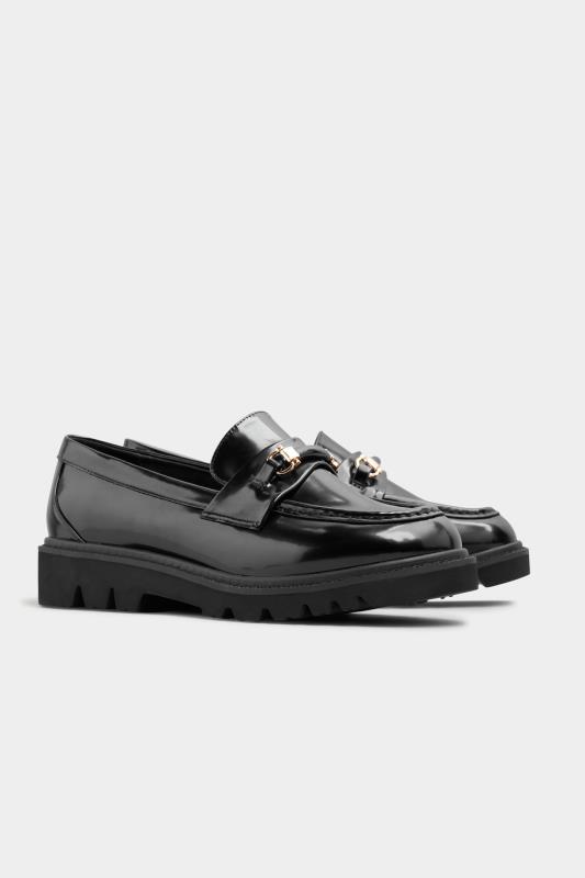 LIMITED COLLECTION Black Chunky Saddle Loafers In Extra Wide EEE Fit 2
