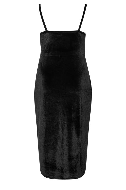 YOURS LONDON Plus Size Black Velvet Bodycon Wrap Dress | Yours Clothing 7