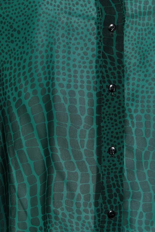Curve Green Snake Print Shirt | Yours Clothing 5