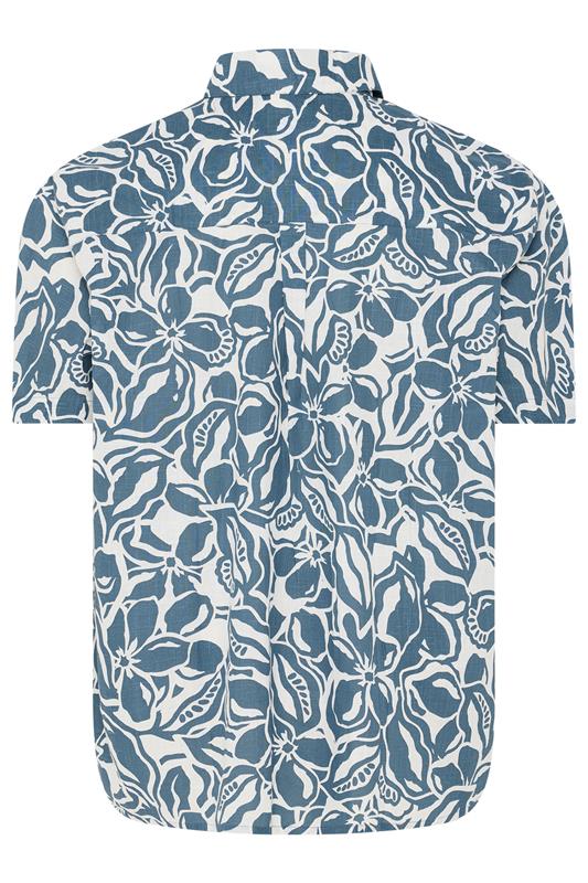 BadRhino Big & Tall Blue Abstract Print Short Sleeve Shirt | BadRhino 7
