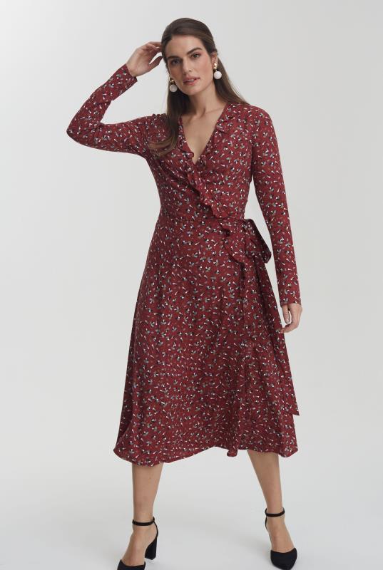 Printed Ruffle Wrap Dress | Long Tall Sally