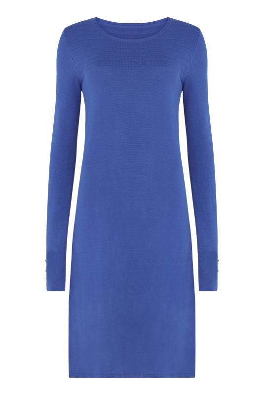 Blue Ripple Stitch Knitted Dress | Long Tall Sally