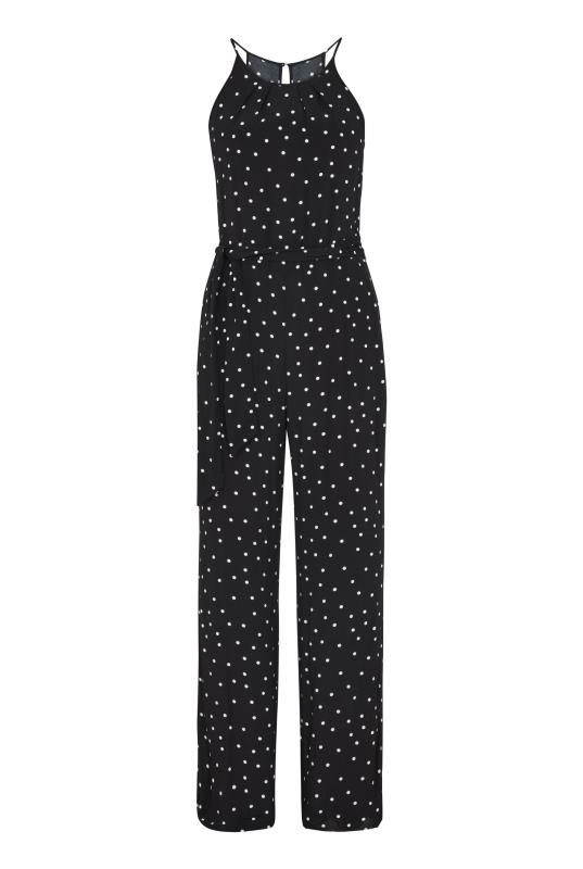 Black & White Printed Sleeveless Belted Jumpsuit | Long Tall Sally