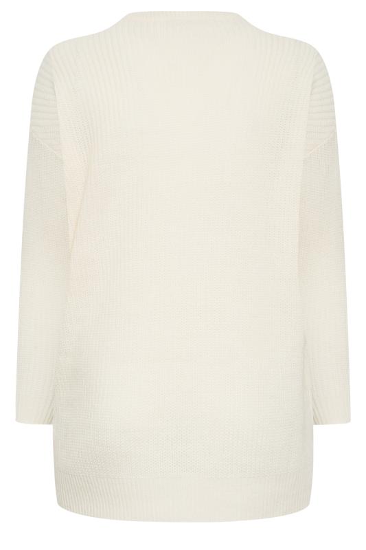 Plus Size Curve Ivory White Essential Knitted Jumper | Yours Clothing 7