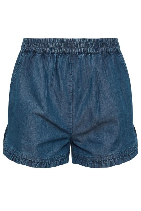 PixieGirl Petite Women's Blue Frill Denim Shorts | PixieGirl 5