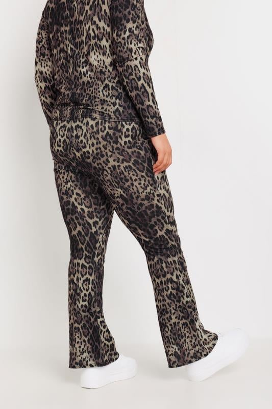 LIMITED COLLECTION Plus Size Brown Leopard Print Fold Over Waist Leggings | Yours Clothing  3