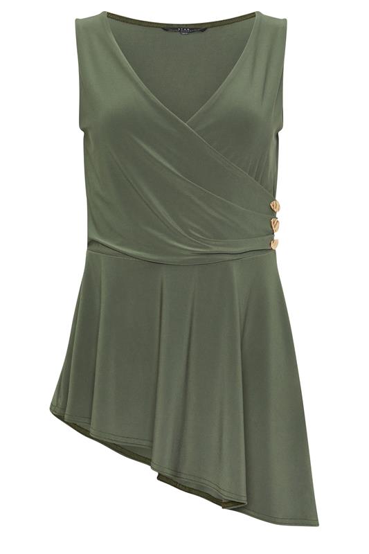 STAR Khaki Green Metal Detail Wrap Top | StarByJM 5