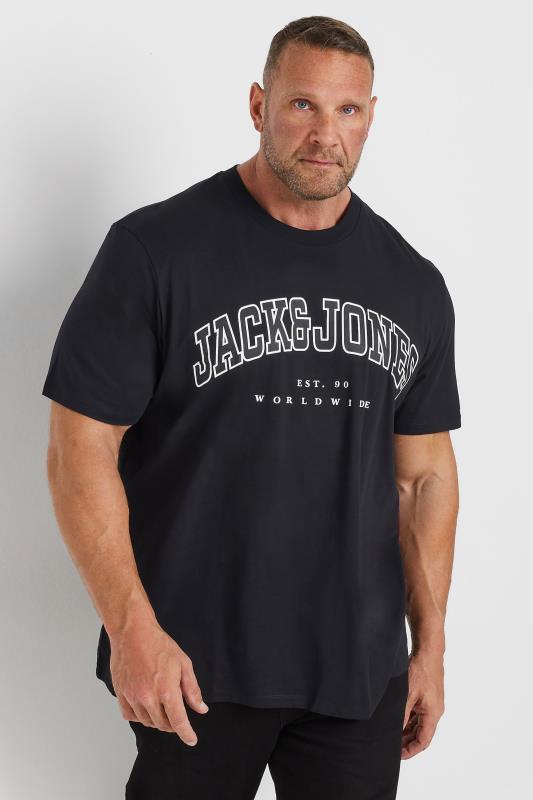 JACK & JONES Big & Tall Black Varsity T-Shirt | BadRhino 2