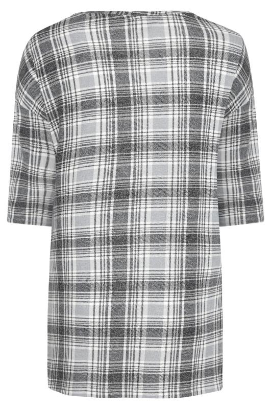 Plus Size Grey Soft Touch Check Tunic Top | Yours Clothing 7