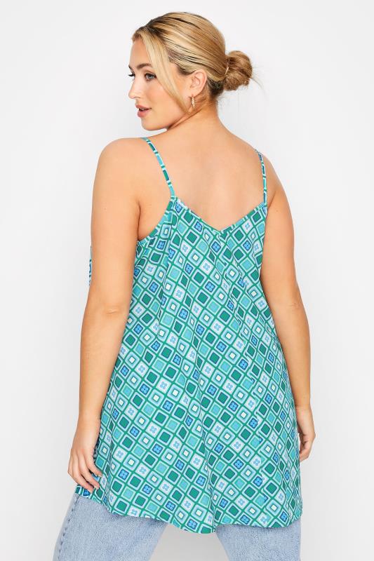 LIMITED COLLECTION Curve Green Retro Print Cami Top 3