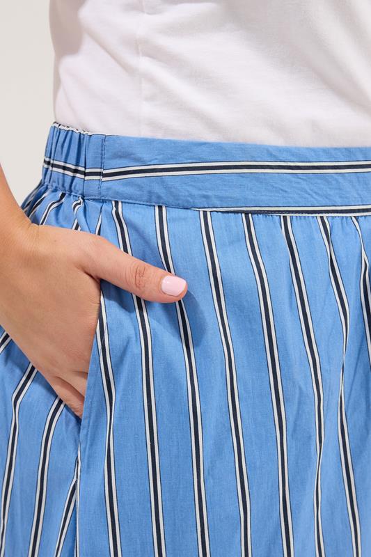 YOURS Plus Size Blue Stripe Midi Skirt | Yours Clothing 5