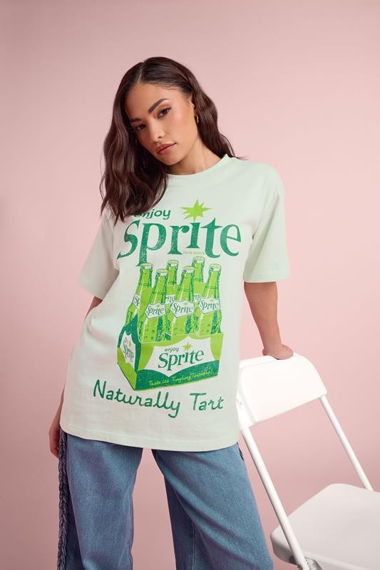  PixieGirl Petite Green 'Enjoy Sprite' Slogan Cotton T-Shirt