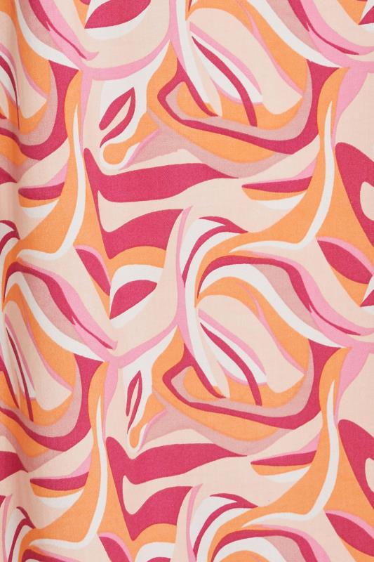 Plus Size Orange Abstract Swirl Swing Pocket Dress | Yours Clothing  5