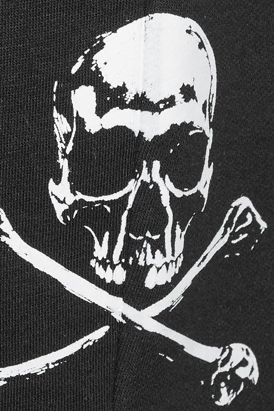 BadRhino Big & Tall Black Skull Printed Jogger Shorts | BadRhino 8