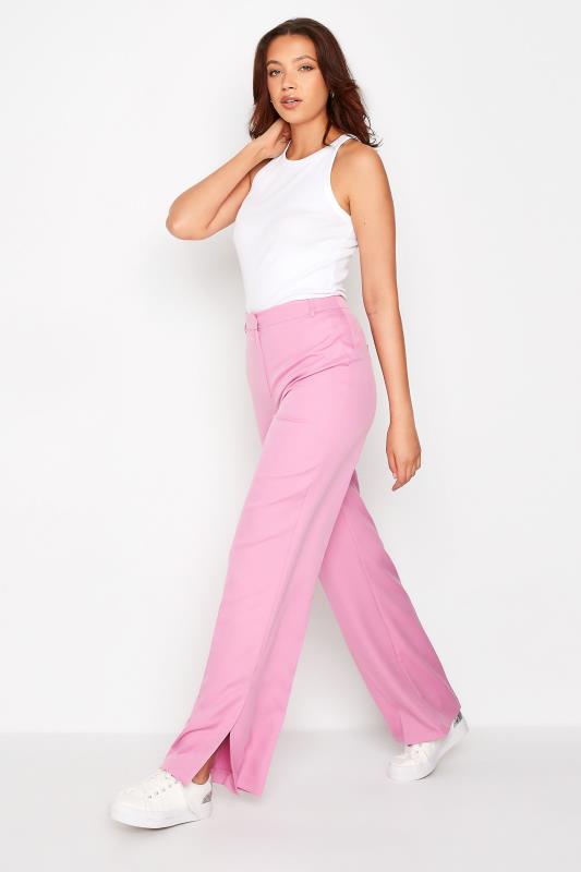 LTS Tall Women's Pink Split Hem Wide Leg Trousers | Long Tall Sally 2