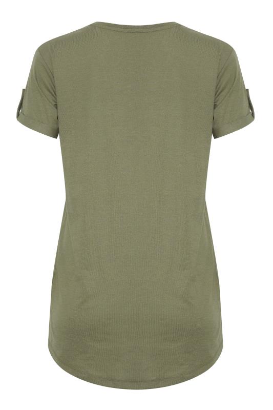 Tall Women's LTS Khaki Green Short Sleeve Pocket T-Shirt | Long Tall Sally 6