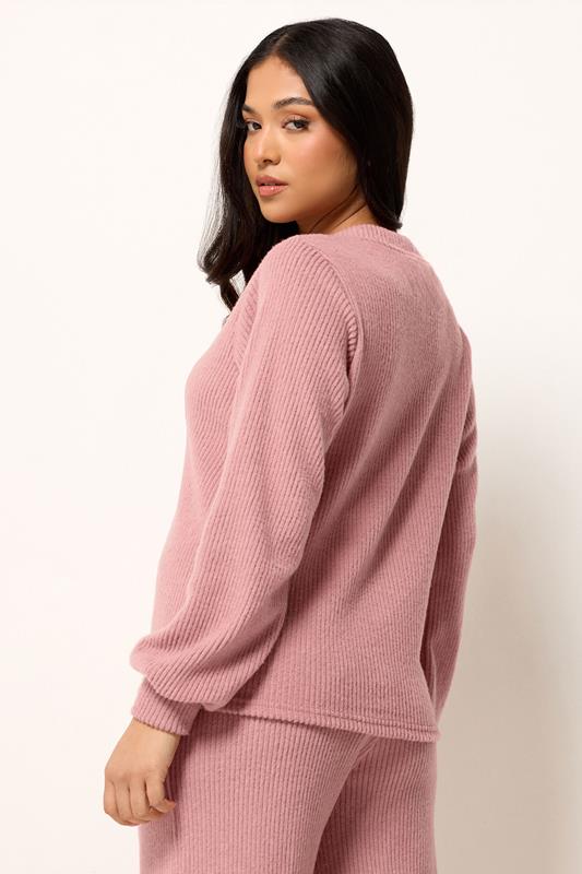 PixieGirl Petite Women's Pink Marl Ribbed Soft Touch Cardigan | PixieGirl 1