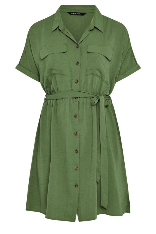 YOURS Plus Size Khaki Green Utility Dress | Yours Clothing  5