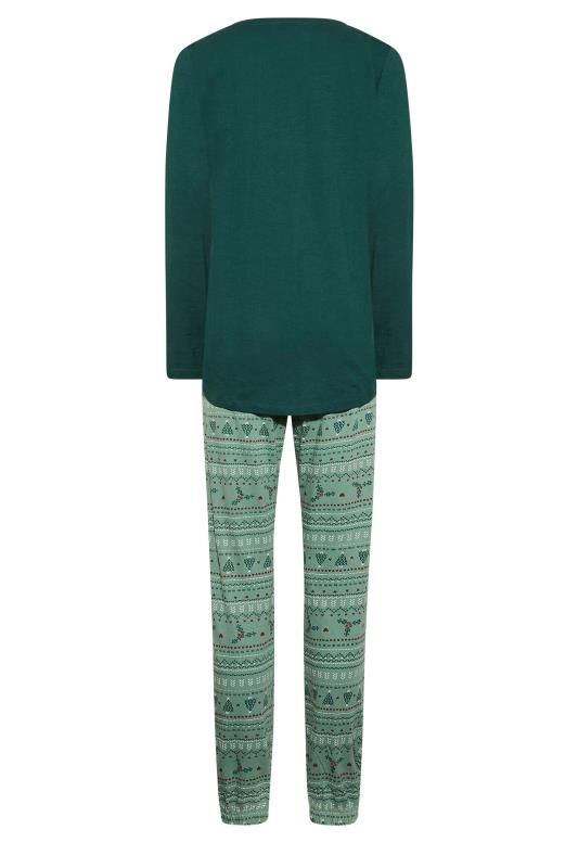LTS Tall Women's Green Fairisle Christmas Print Pyjama Set | Long Tall Sally 7