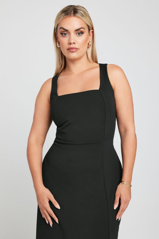 LIMITED COLLECTION Plus Size Black Square Neck Maxi Dress | Yours Clothing 3