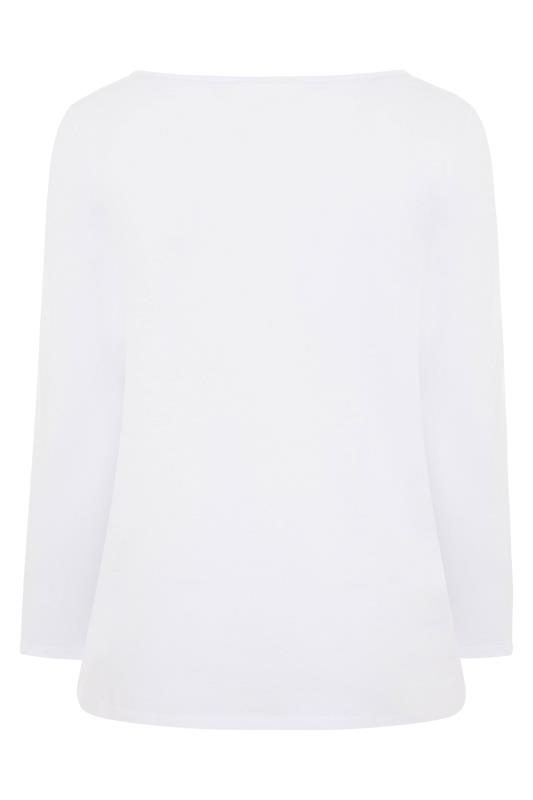 Plus Size White Essential Long Sleeve T-Shirt | Yours Clothing 5