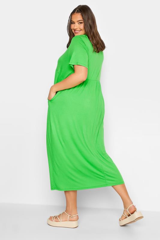LIMITED COLLECTION Plus Size Bright Green Pocket Maxi Dress | Yours Clothing 3