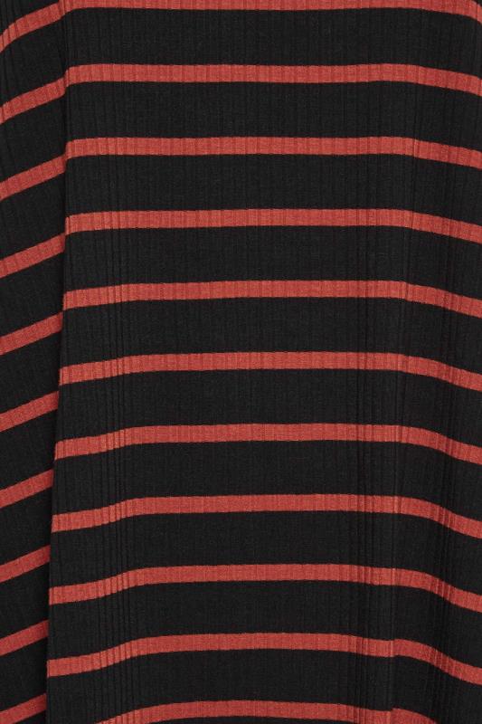 YOURS Curve Plus Size Black Stripe Ribbed Swing Top | Yours Clothing  4