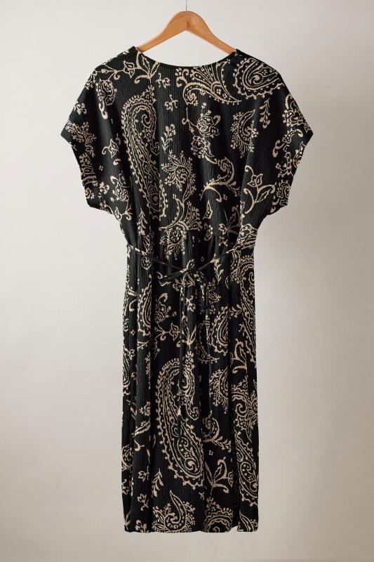 EVANS Plus Size Black Paisley Print Crepe Midi Dress | Evans 6