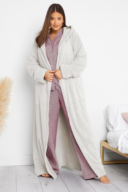 LTS Tall Women's Grey Hooded Maxi Dressing Gown | Long Tall Sally  2