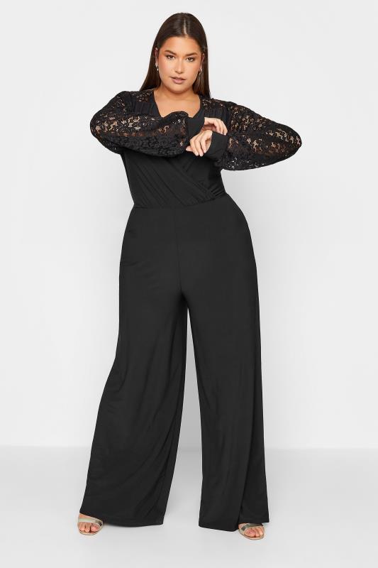 Tall Women's LTS Black Lace Back Jumpsuit | Long Tall Sally 2
