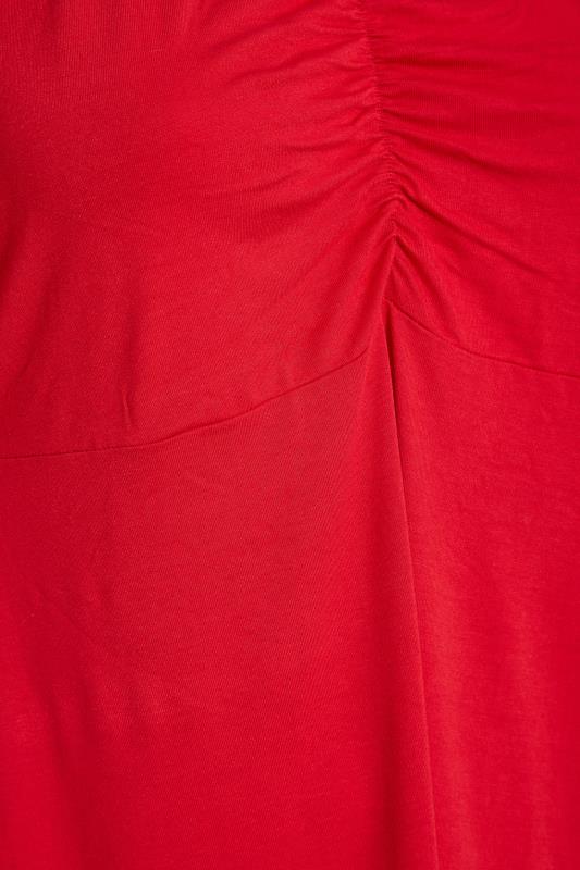 LIMITED COLLECTION Curve Red Puff Sleeve Ruched Top_Z.jpg