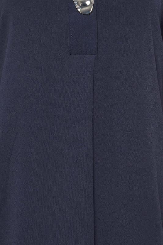 M&Co Navy Blue Long Sleeve Button Blouse | M&Co 5