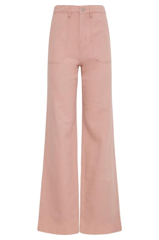 LTS Tall Pink Cotton Twill Wide Leg Trousers 4