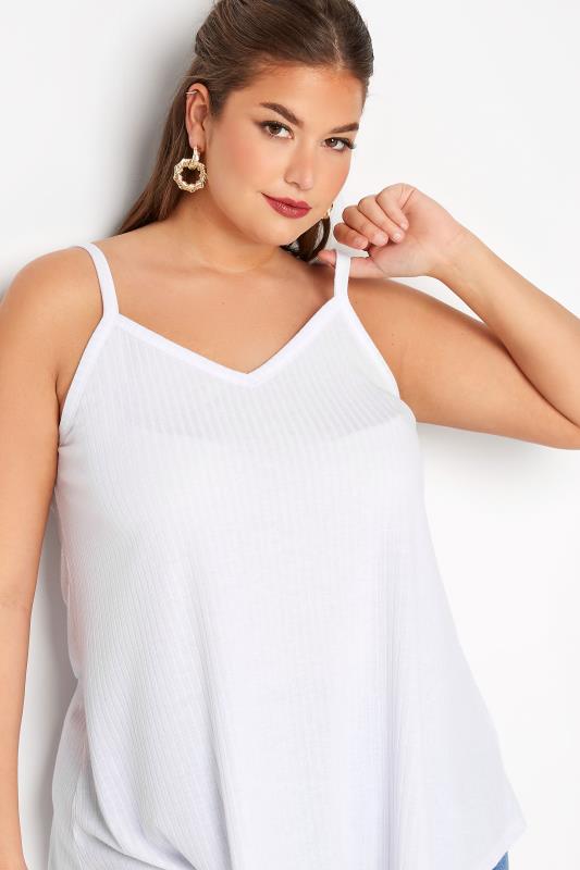 LIMITED COLLECTION White Rib Swing Cami Top | Yours Clothing 4