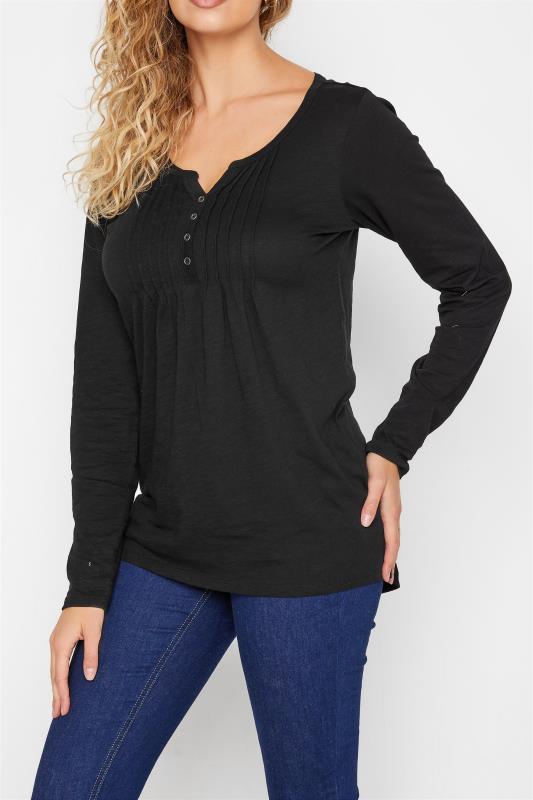 LTS MADE FOR GOOD Tall Black Henley Top 4