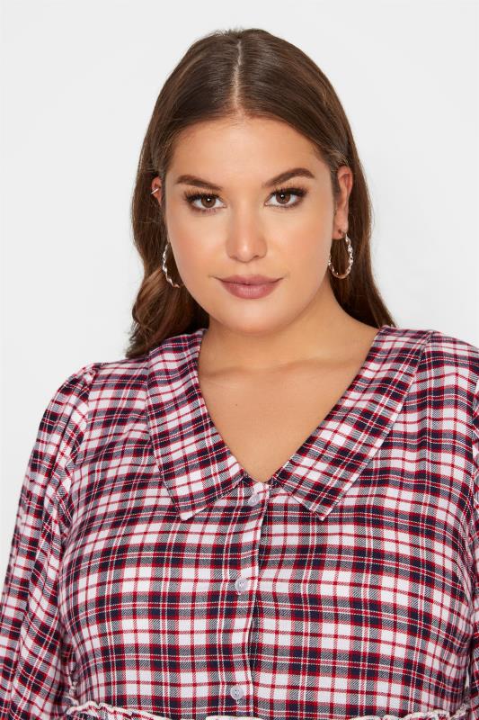 Plus Size LIMITED COLLECTION Red & White Check Tiered Top | Yours Clothing 4