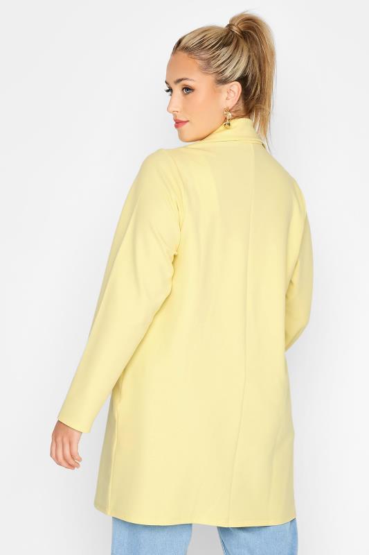 LIMITED COLLECTION Curve Lemon Yellow Button Front Blazer 3